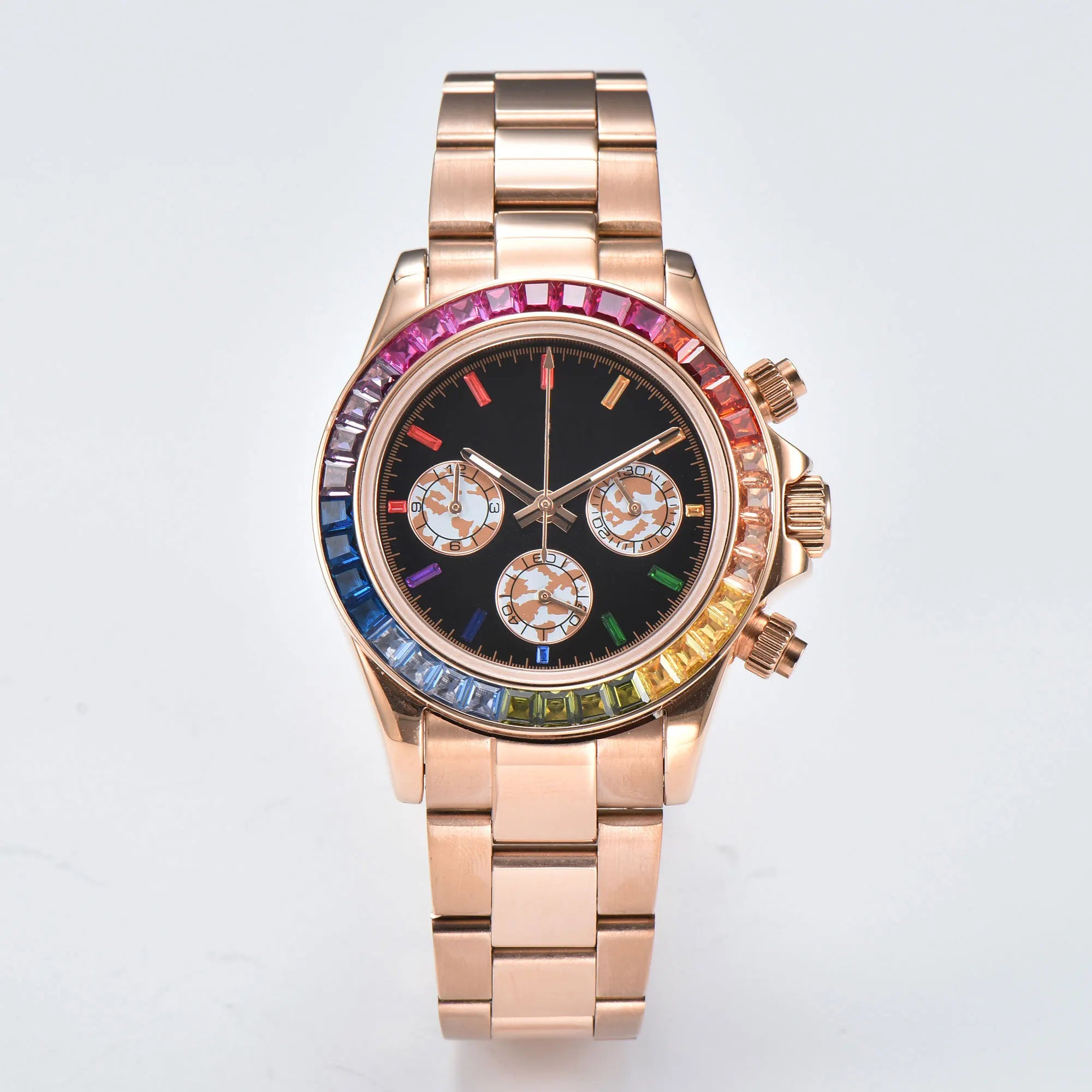 OUMASHI VK63 Luxury Men's Sports Watch with Sapphire Crystal, Stainless Steel, Water Resistant