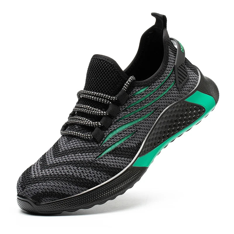 Quanzixuan Ultra-Light Steel Toe Safety Shoes | Kevlar Puncture-Proof | Breathable Mesh Work Sneaker