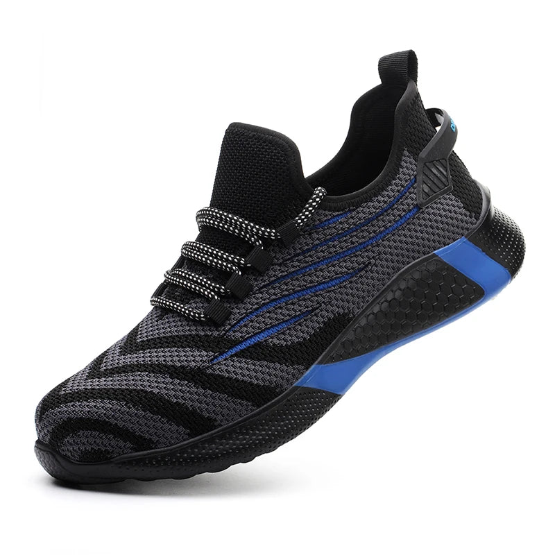 Quanzixuan Ultra-Light Steel Toe Safety Shoes | Kevlar Puncture-Proof | Breathable Mesh Work Sneaker