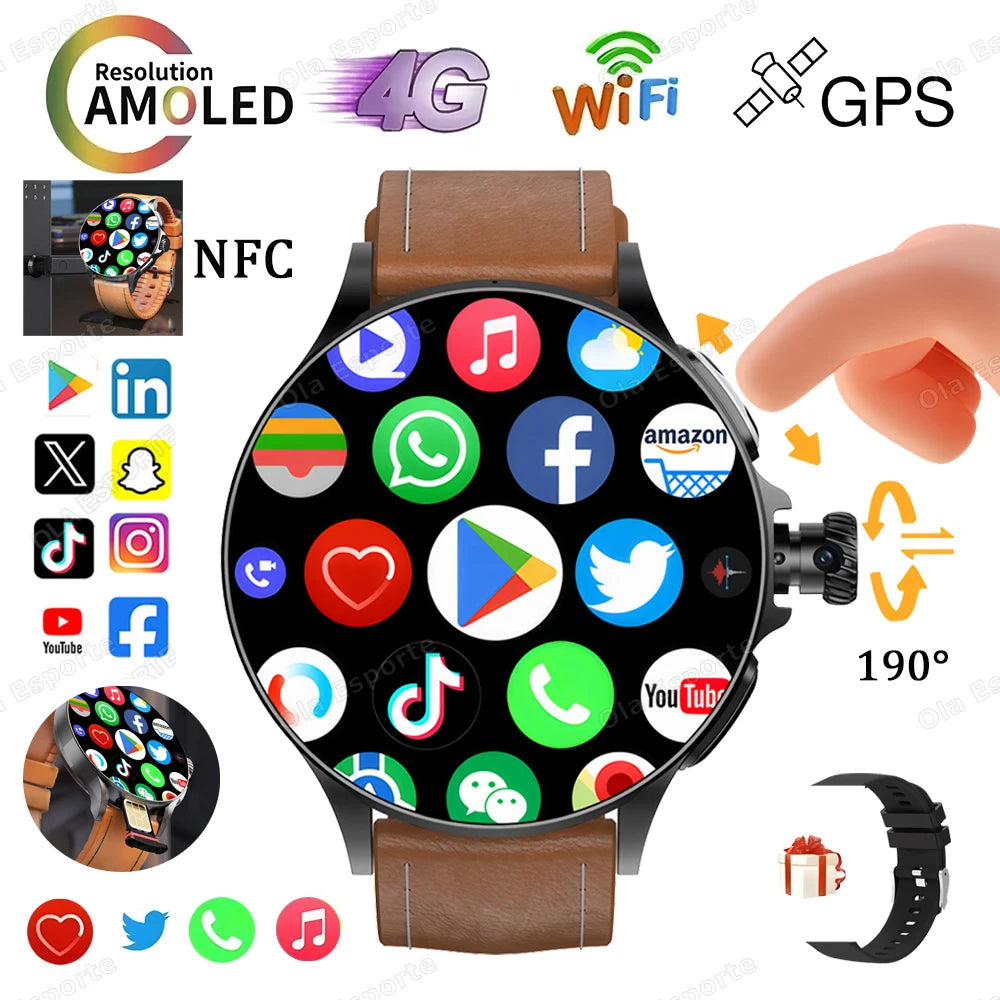 4G/5G Series 8 Ultra Smartwatch – Dual Camera, Wi-Fi, GPS and 1.95" AMOLED Screen