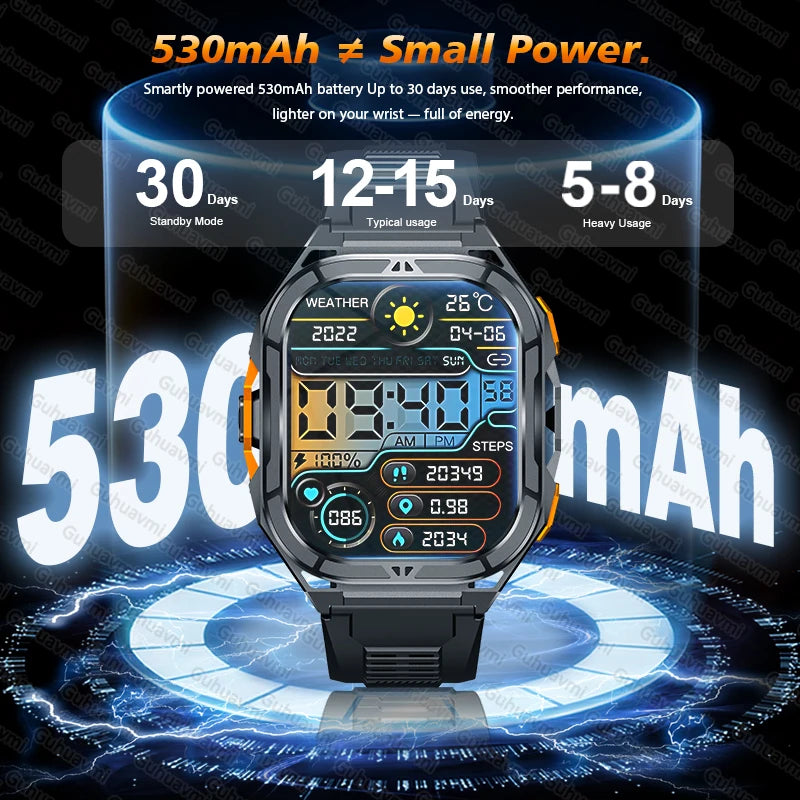 GUHUAVMI TANK X3 ULTRA 2 Smart Watch | Dual-Band L1+L5 GPS | 5ATM Dive Ready | 30-Day Battery Life