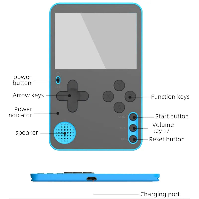 Ultra-thin Portable Retro Mini Game | 500 Built-in Classic Games | 2.4" LCD Console ZEDAOTC
