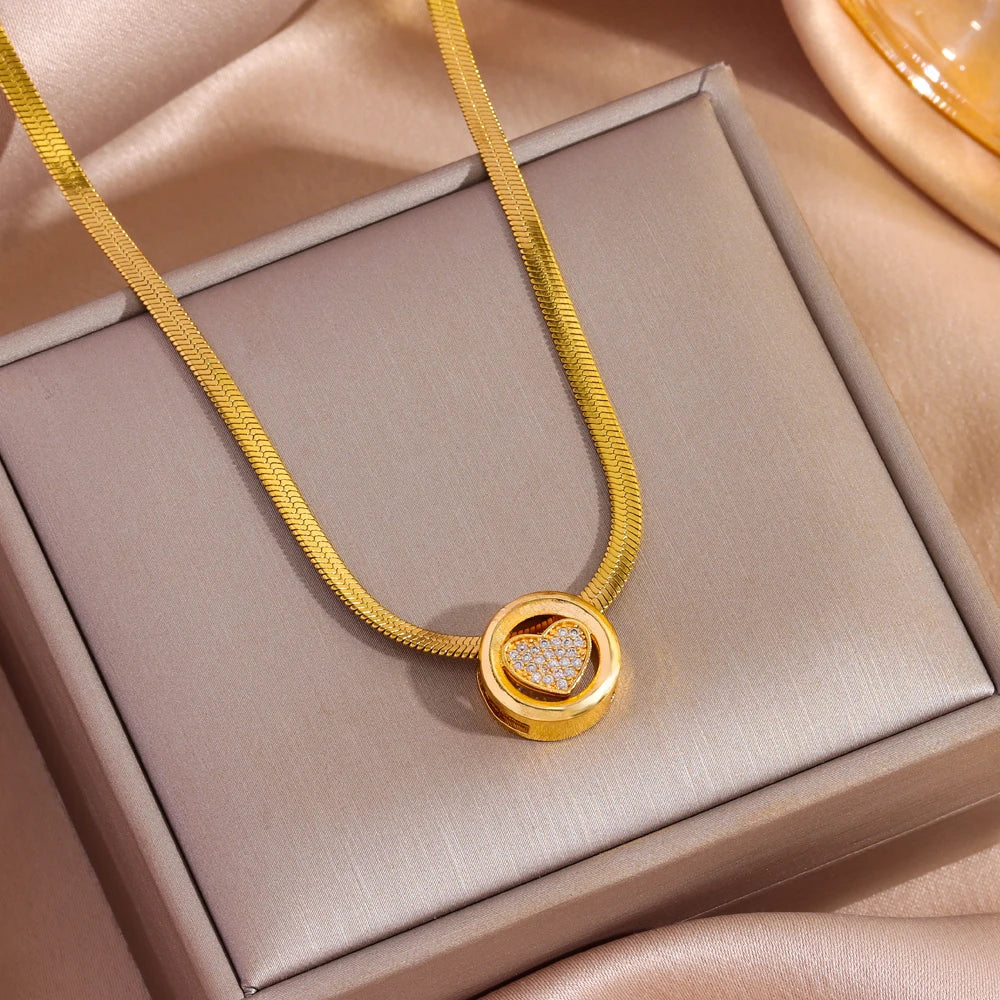 Marisa Minimalist Solitaire Necklace | 18K Gold Plated Stainless Steel Zirconia Pendant | Anti-Tarnish Jewellery