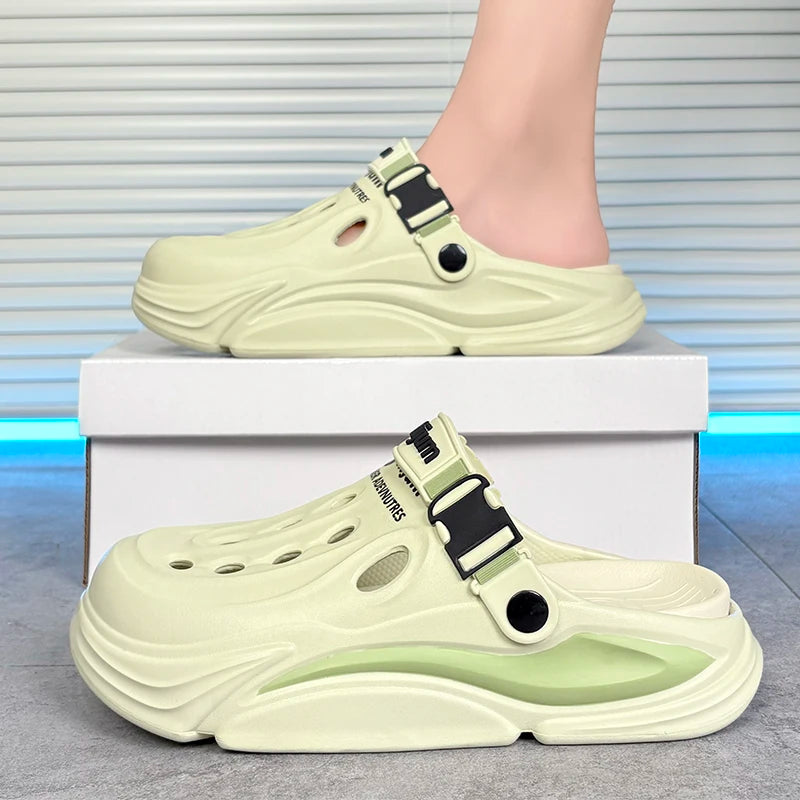 ANNPOTS Men's Tactical EVA Clogs | Adjustable Buckle Strap | Lightweight Summer Slides | Waterproof