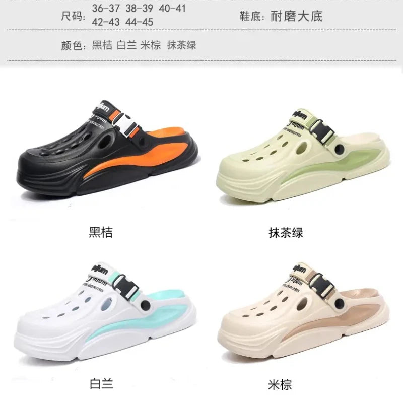 ANNPOTS Men's Tactical EVA Clogs | Adjustable Buckle Strap | Lightweight Summer Slides | Waterproof