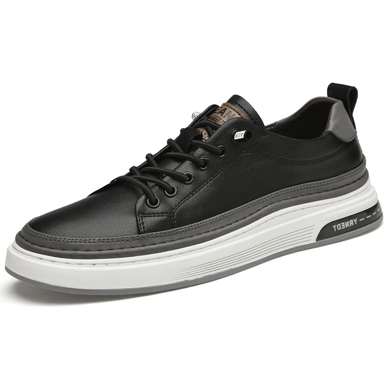 MOGACIILLO 1131 Men's Genuine Leather Casual Trainers | White Cow Leather Slip-On Shoe | Breathable & Massage