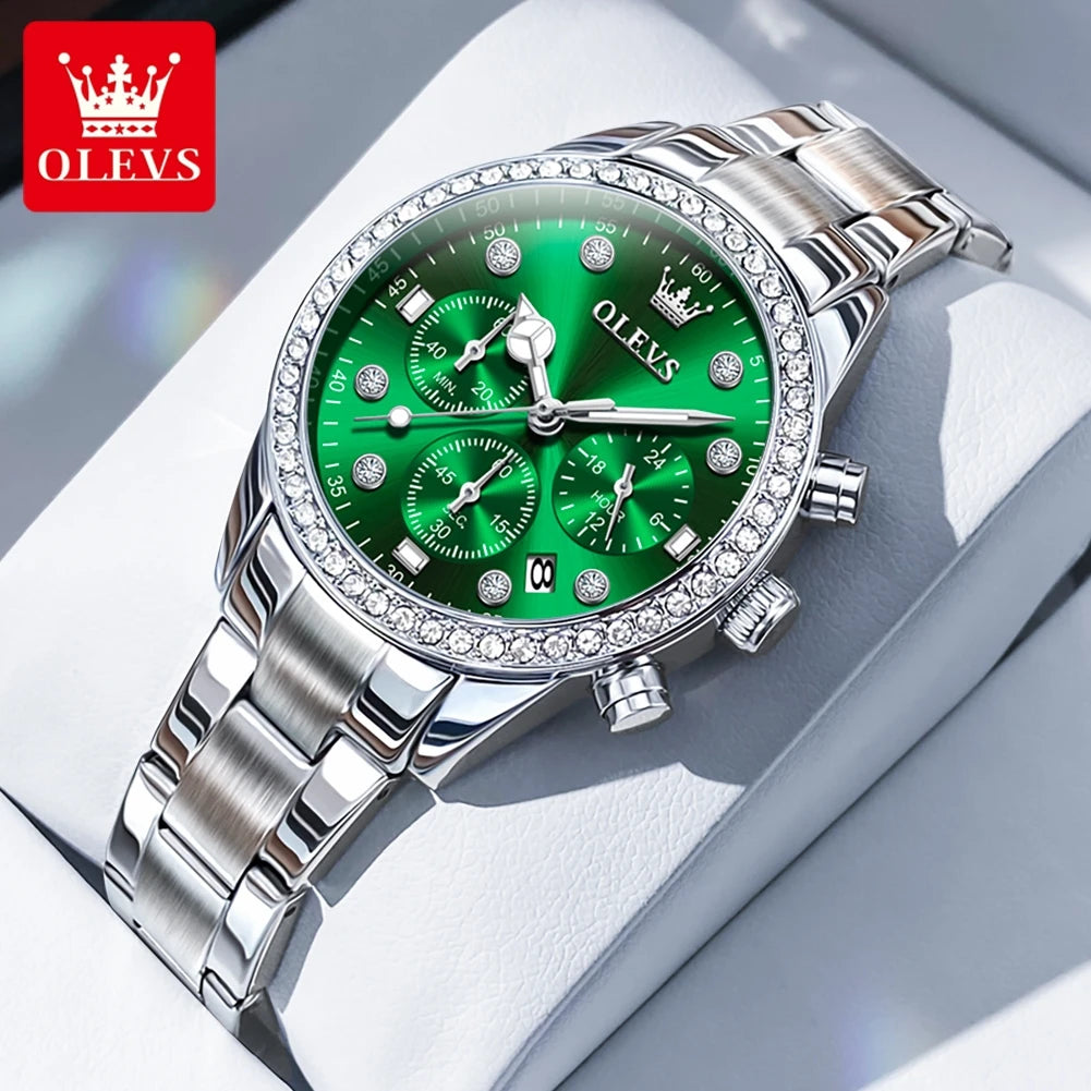 OLEVS luxury women's watch, elegant and modern, high-quality, original, multifunctional, waterproof, and quartz movement.