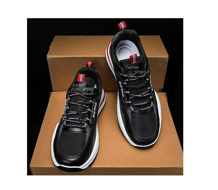 CATBELEE Men's Casual Running Shoes | Air Mesh Breathable Upper | Rubber Outsole | White, Orange & Blue Trainer