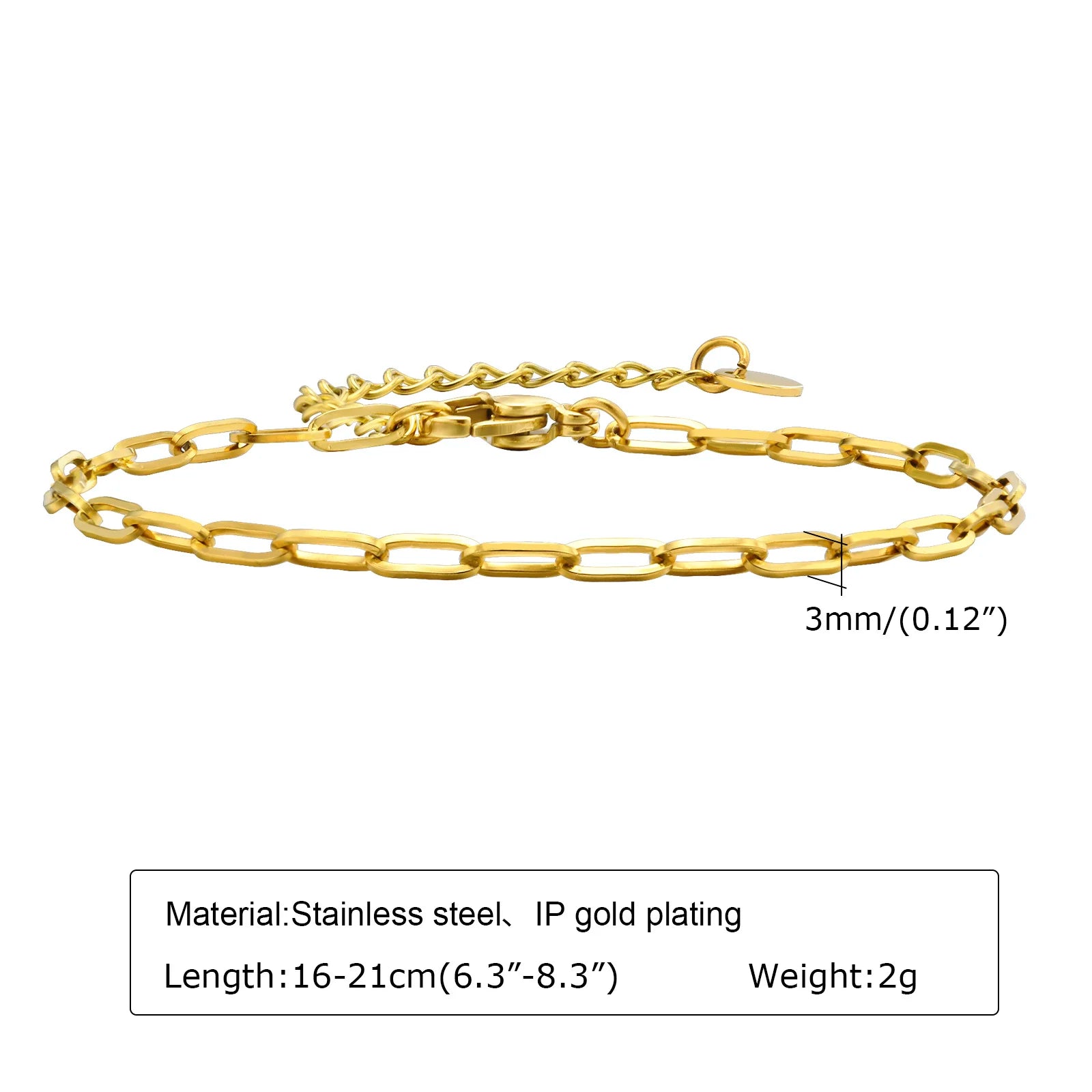Meaeguet Gold Plated Stainless Steel Bracelets | Anti-Tarnish Chain Link Jewellery | Trendy Stacking Styles