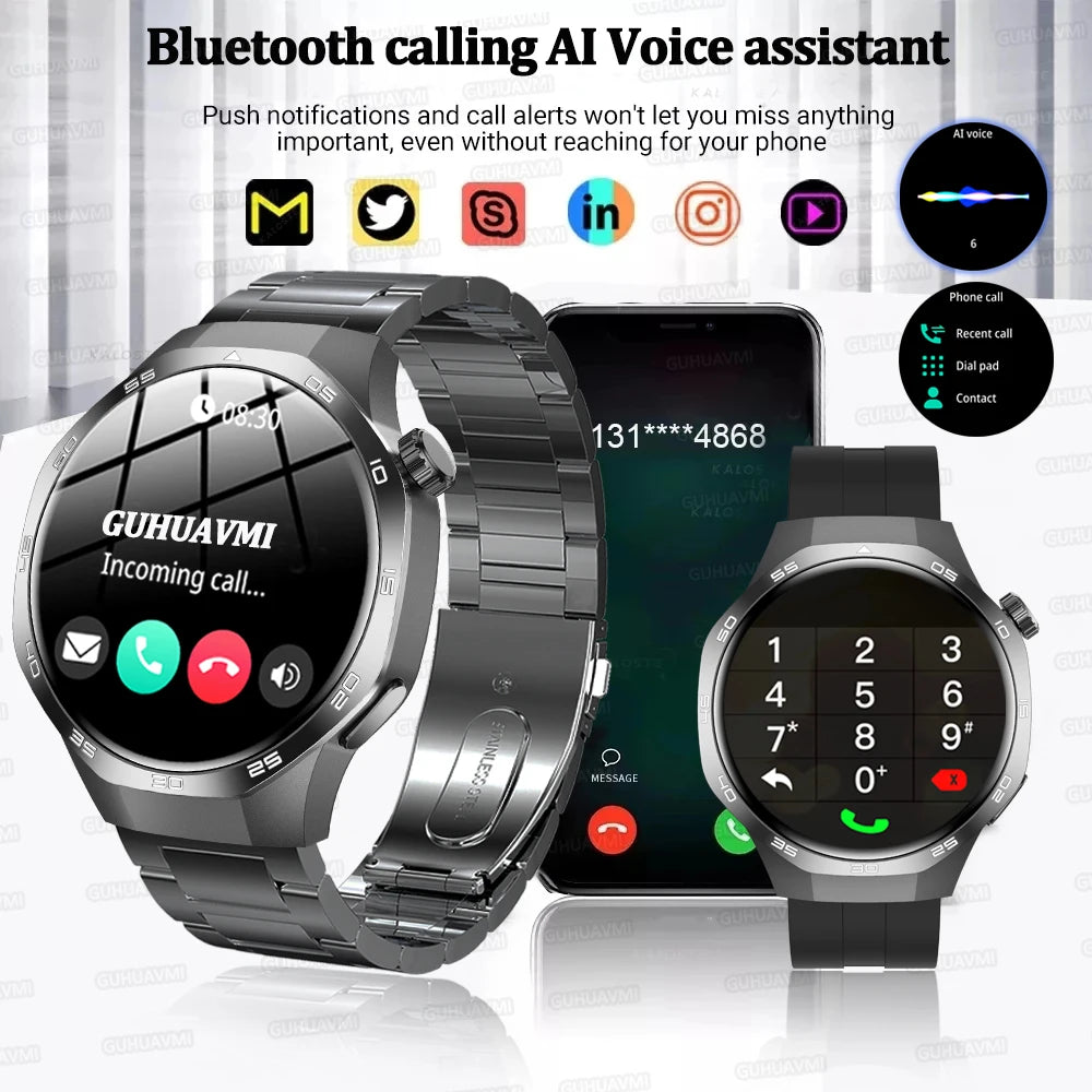 GUHUAVMI GT 5 Pro Smart Watch 2025 NEW | GPS Track & NFC Access | AMOLED Display | Stainless Steel Bracelet