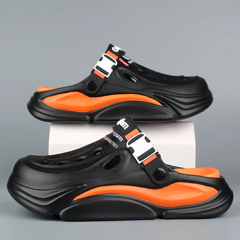 ANNPOTS Men's Tactical EVA Clogs | Adjustable Buckle Strap | Lightweight Summer Slides | Waterproof