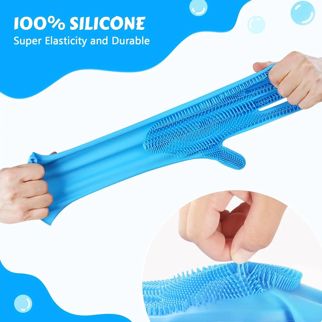 Eco-Friendly Silicone Pet Grooming Gloves | Deshedding, Bathing & Cleaning Mitts | Heat Resistant Multi-Purpose