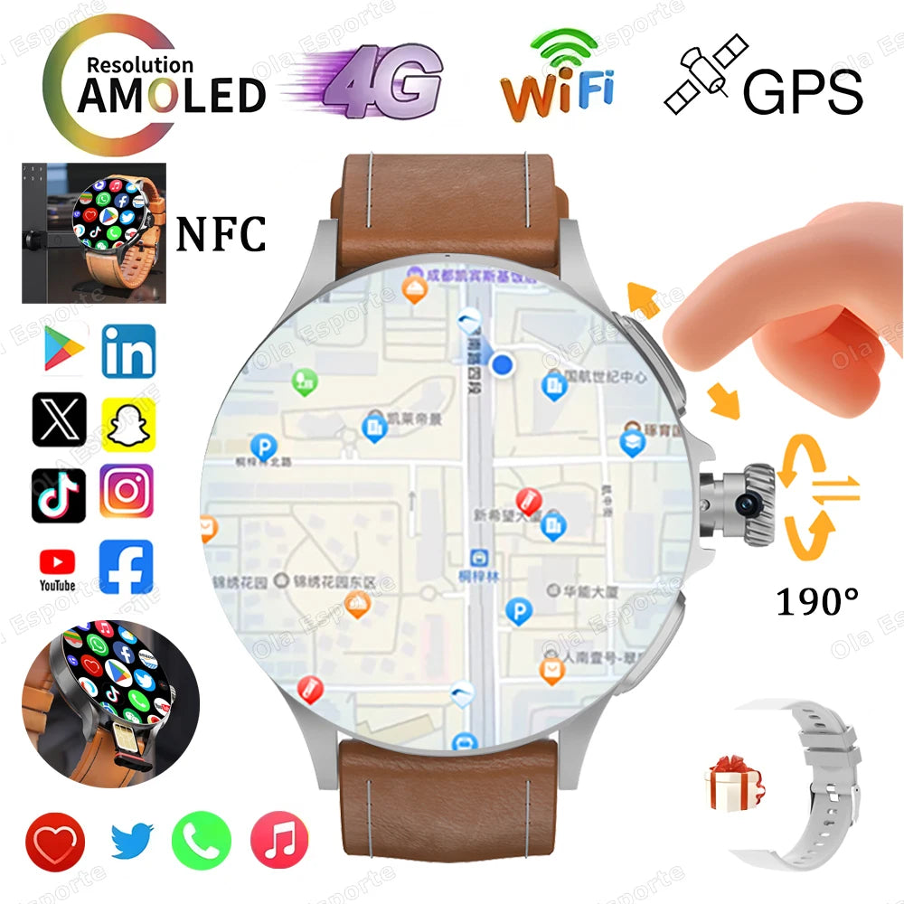 4G/5G Series 8 Ultra Smartwatch – Dual Camera, Wi-Fi, GPS and 1.95" AMOLED Screen