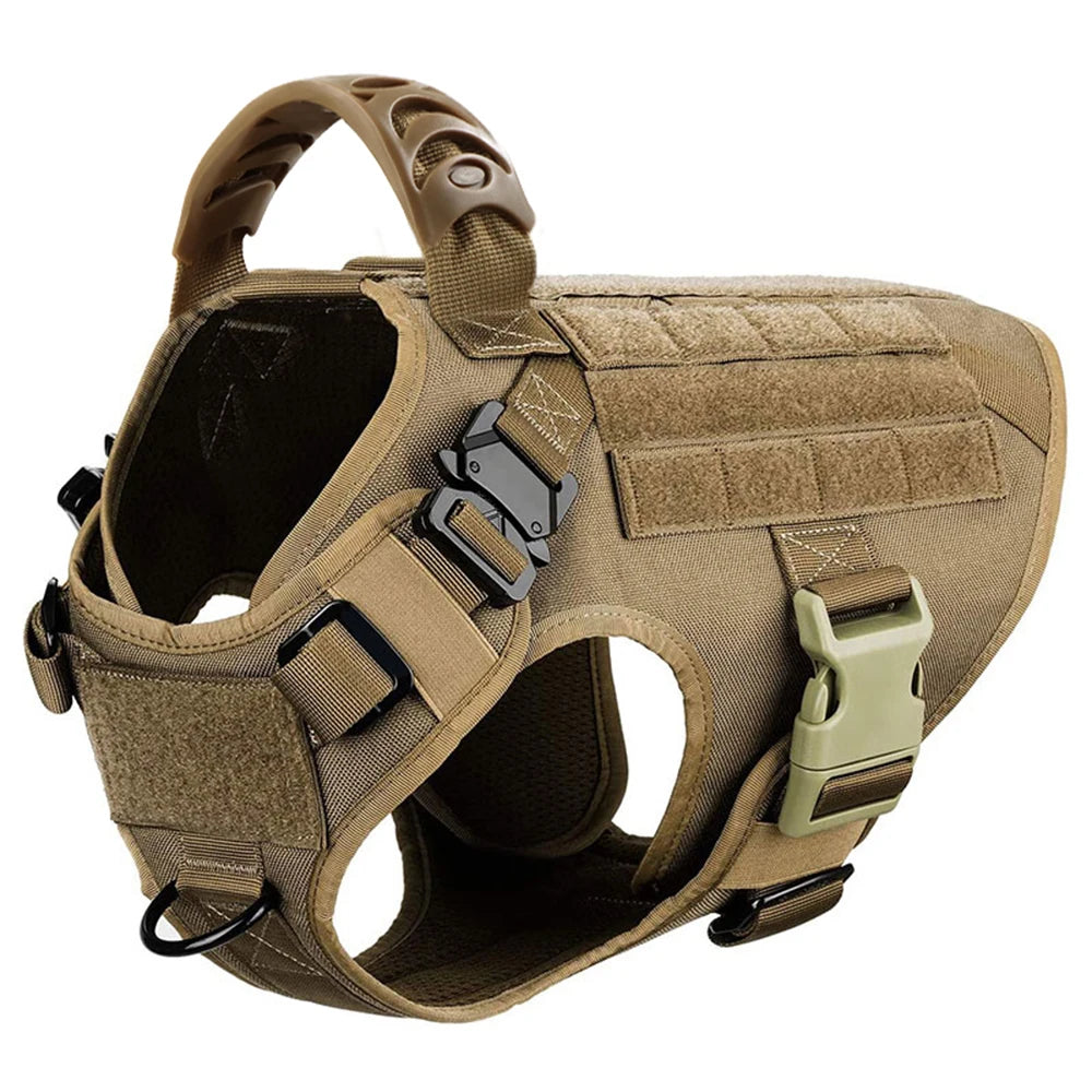 PETRAVEL Tactical Dog Harness Vest | Heavy Duty Nylon, Padded & Quick Release | Working Dog Military Gear