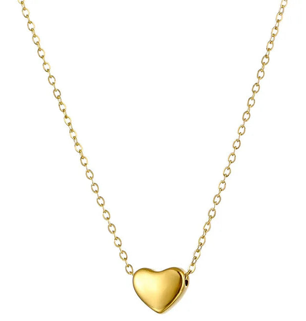 Peri'sBox Women's Minimalist Heart Pendant Necklace | Stainless Steel Link Chain | Anti-Tarnish Trendy Jewellery