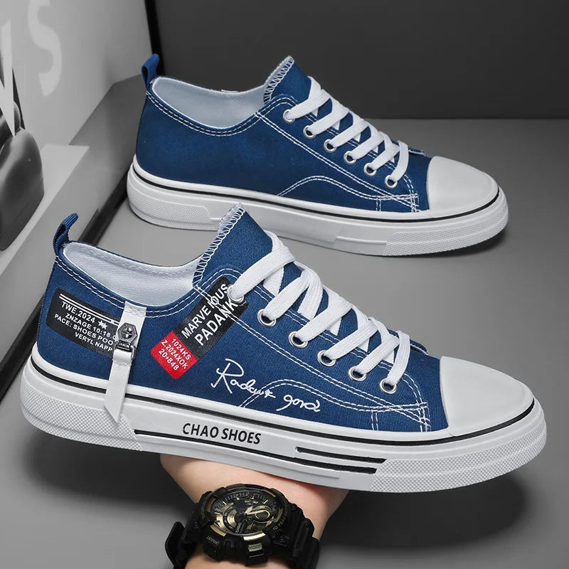 PDMCMS "Chao" Men's Low-Top Canvas Sneaker | Breathable Board Shoe | Lightweight Street Style | True to Size Fit