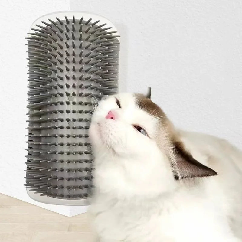 Self-Grooming Cat Corner Massager | Efficient Hair Removal Brush | Detachable Plastic Cat Grooming Comb