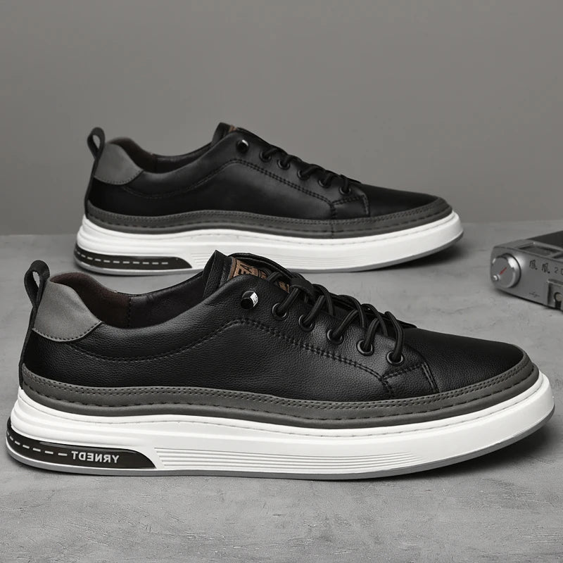 MOGACIILLO 1131 Men's Genuine Leather Casual Trainers | White Cow Leather Slip-On Shoe | Breathable & Massage