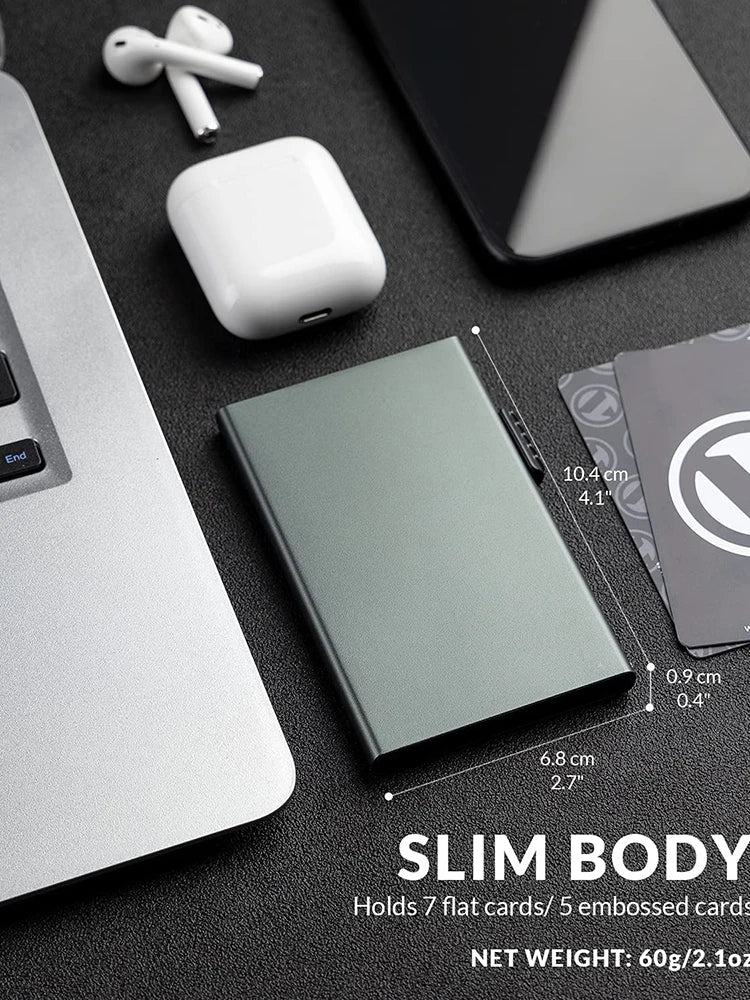 Slim Metal Card Holder Wallet | RFID Blocking Automatic Ejector | Aluminium Alloy Minimalist Design