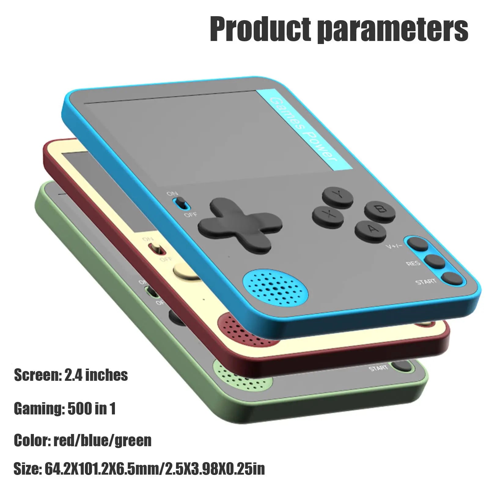 Ultra-thin Portable Retro Mini Game | 500 Built-in Classic Games | 2.4" LCD Console ZEDAOTC
