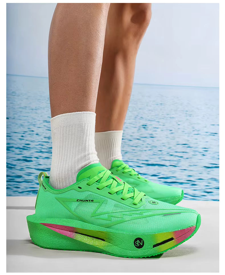 ADMAR CHUNTA Elite Men's Running Shoes | Neon Green Graffiti Sole | Lightweight & Breathable | Spring/Autumn Sneaker
