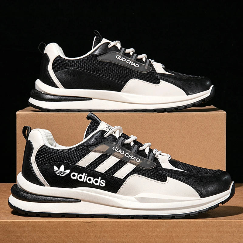 CATBELEE Men's Casual Running Shoes | Air Mesh Breathable Upper | Rubber Outsole | White, Orange & Blue Trainer