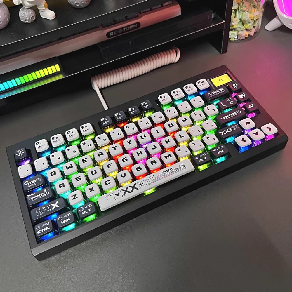 SAX 129-Key Mechanical Keycap Set | PBT Dye-Sublimation | Ergonomic Profile | "Electrical Circuit" Theme