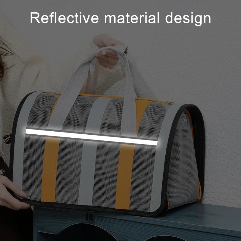 Breathable Soft-Sided Pet Carrier Bag | Foldable Mesh Travel Tote for Cats, Kittens & Small Dogs