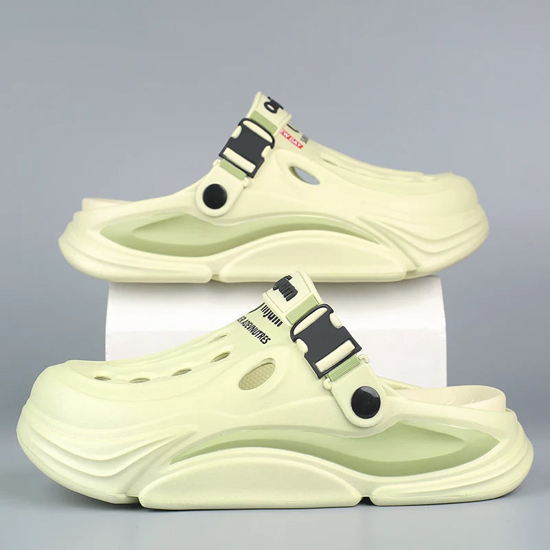 ANNPOTS Men's Tactical EVA Clogs | Adjustable Buckle Strap | Lightweight Summer Slides | Waterproof