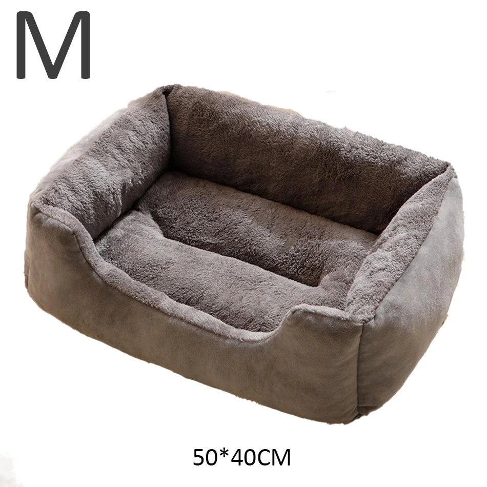 Ultra-Soft Plush Rectangle Pet Bed | Breathable, Short Plush Dog & Cat Nest | Supportive Calming Sofa