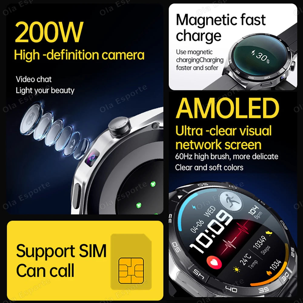 Smartwatch | Android System | Video Calls | Facial Recognition | 4G/5G | SIM Card | GPS | Wi-Fi | Long Battery Life.