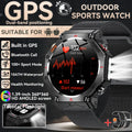 GUHUAVMI Tactical Smartwatch | 10ATM IP69K Waterproof | Dual GPS Tracking | 30-Day Standby | Compass & Flashlight