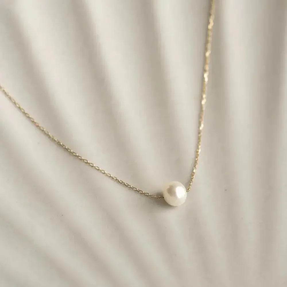 Delicate Solitaire Zirconia Necklace | 18K Gold Plated 316L Stainless Steel | Hypoallergenic Minimalist Chain