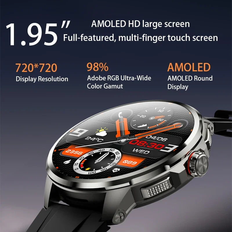 Goldenspike H99 Unisex Smartwatch, 1.95" AMOLED Screen, 190° Rotating Camera, GPS, Wi-Fi, 4G/5G and SIM Card Slot.