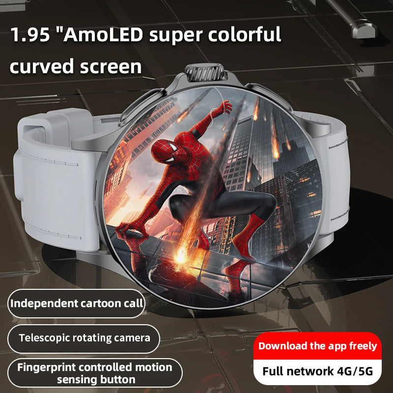 HOT GT200 Smartwatch with Android 10.0 operating system, GPS, Wi-Fi and SIM card slot. 1.95-inch AMOLED screen, rotating camera