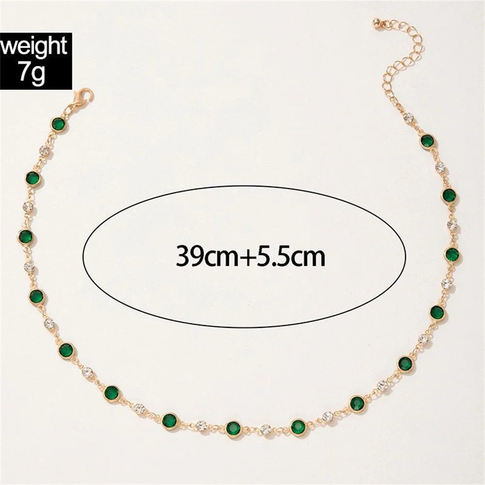 MAA-OE Punk Statement Choker Necklace | Geometric Rhinestone Pendant | Gold/Silver Tone Alloy Fashion Jewellery