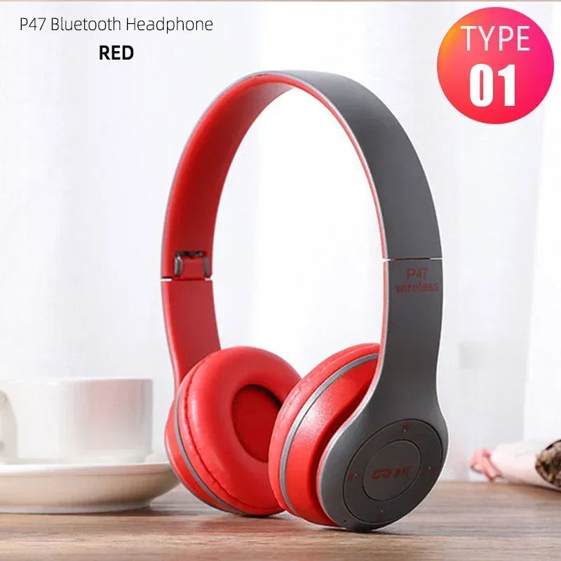 P47 Wireless Over-Ear Headphones | Bluetooth 5.0 ANC | Built-in Mic & Volume Control