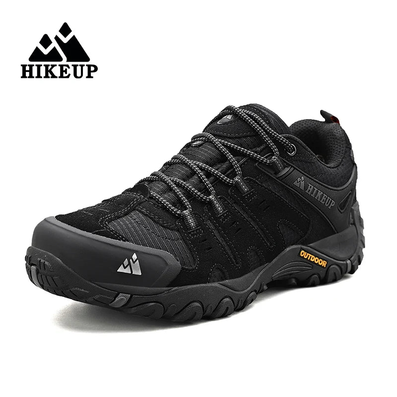 HIKEUP Men's Trekking Shoes | Advanced Non-Slip Rubber Outsole | Suede Leather Hiking Sneakers | Durable