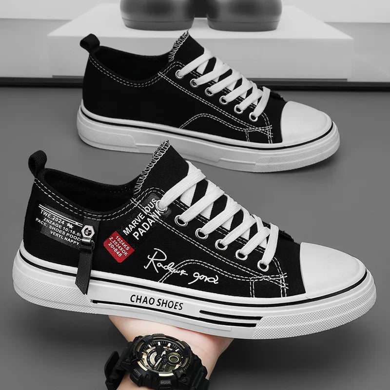 PDMCMS "Chao" Men's Low-Top Canvas Sneaker | Breathable Board Shoe | Lightweight Street Style | True to Size Fit