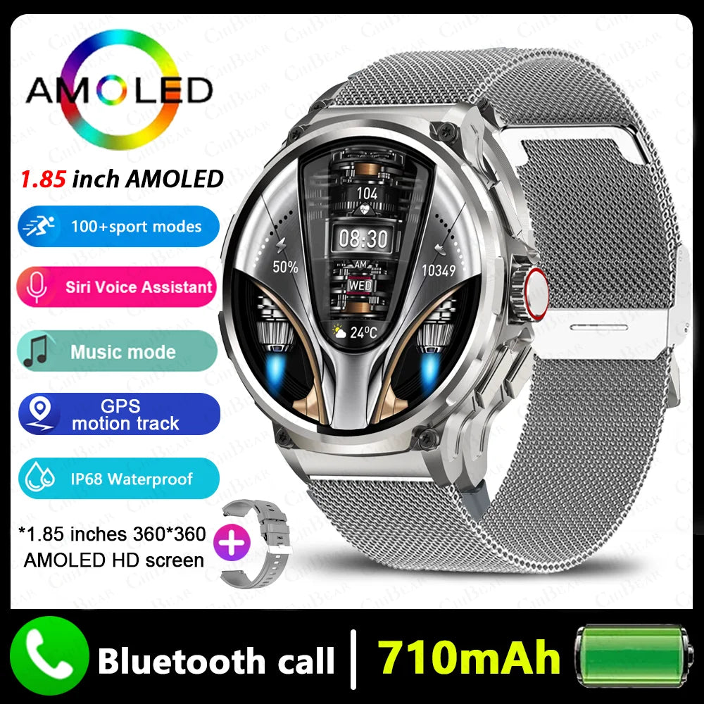 Jooeniok 2024 Smart Watch | 710mAh Long Battery Life | 1.85'' Always-on Screen | Bluetooth Call | IP68