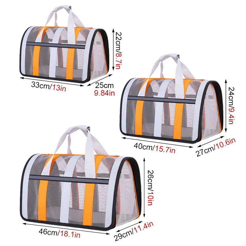 Breathable Soft-Sided Pet Carrier Bag | Foldable Mesh Travel Tote for Cats, Kittens & Small Dogs