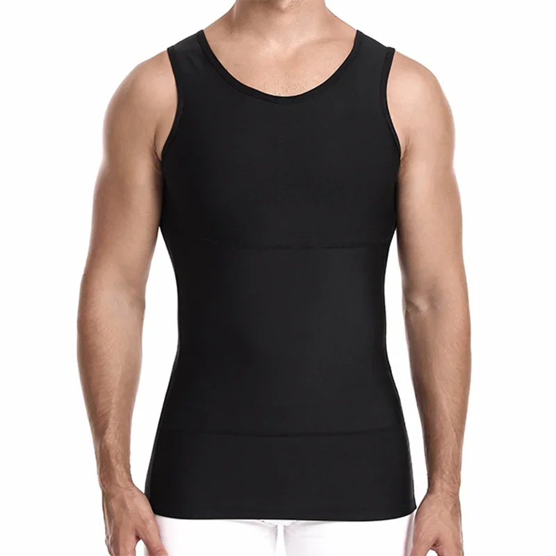 YBFDO Men's Compression Tank Top | Seamless Chest & Tummy Control Shaper | Gynecomastia Vest