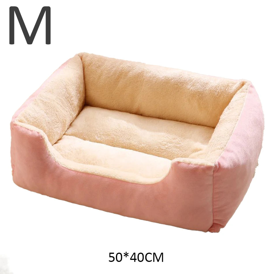 Ultra-Soft Plush Rectangle Pet Bed | Breathable, Short Plush Dog & Cat Nest | Supportive Calming Sofa