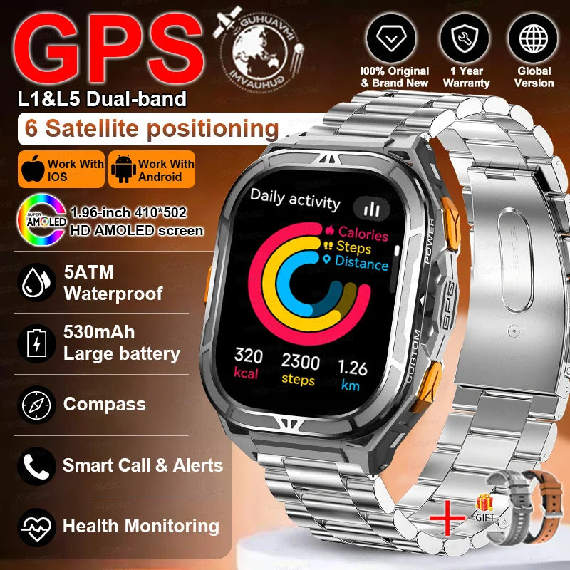 GUHUAVMI TANK X3 ULTRA 2 Smart Watch | Dual-Band L1+L5 GPS | 5ATM Dive Ready | 30-Day Battery Life