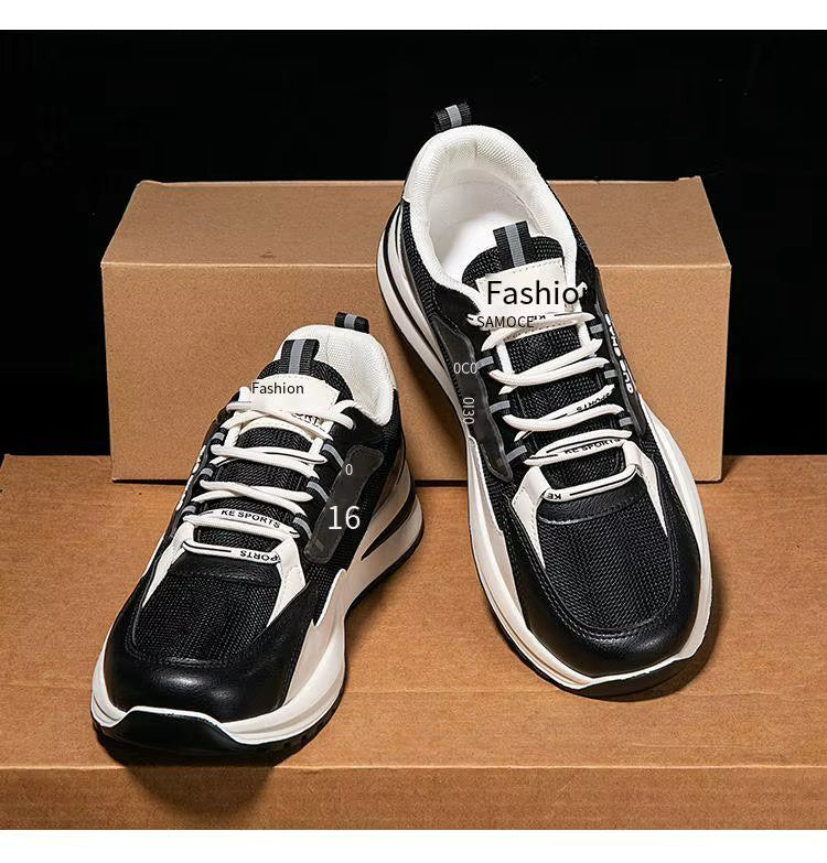 CATBELEE Men's Casual Running Shoes | Air Mesh Breathable Upper | Rubber Outsole | White, Orange & Blue Trainer