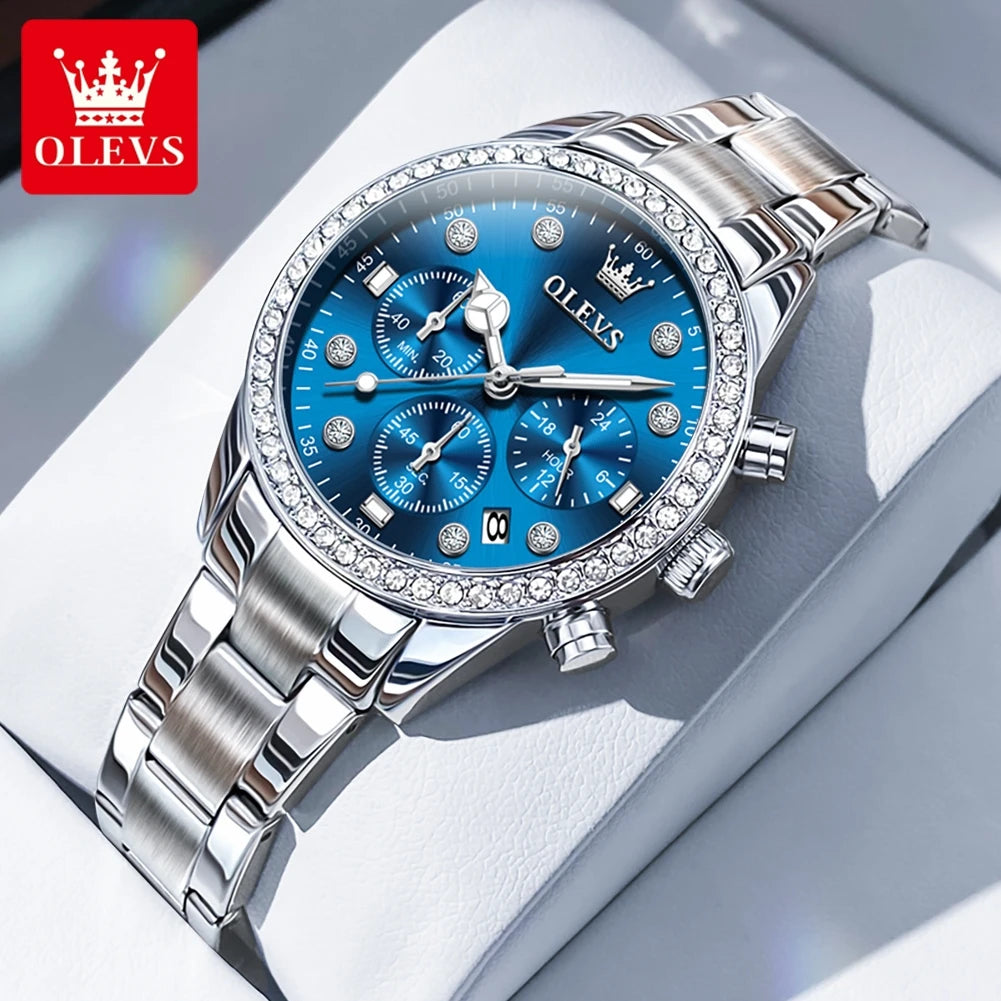 OLEVS luxury women's watch, elegant and modern, high-quality, original, multifunctional, waterproof, and quartz movement.