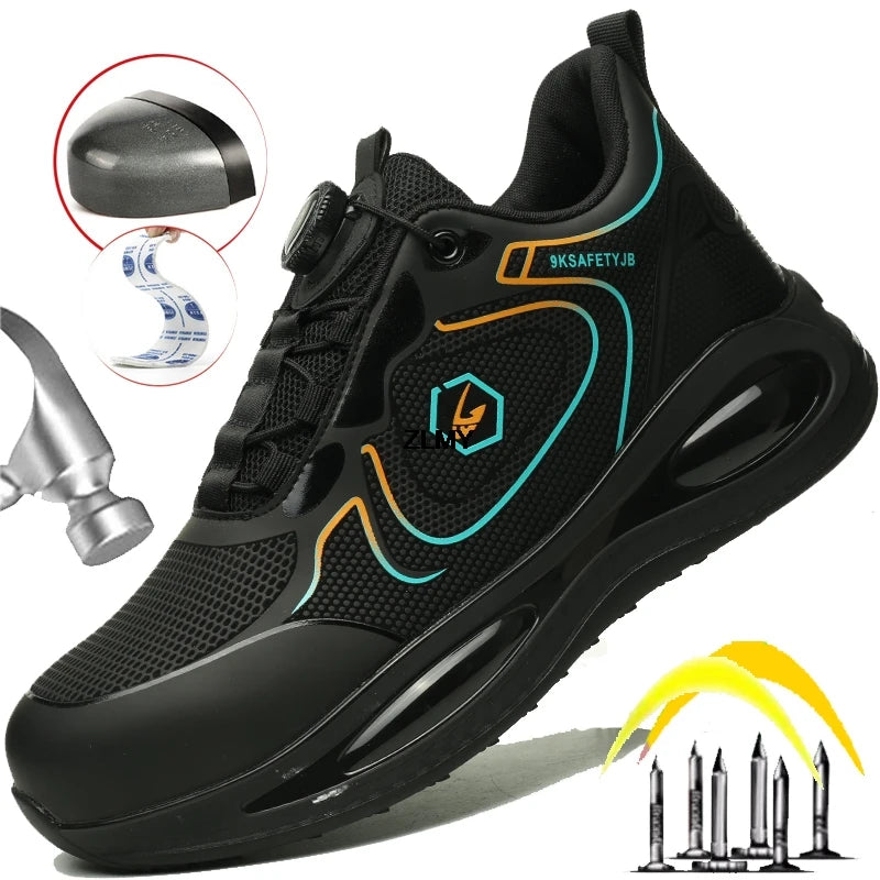 ZLMY "Watershell" Safety Work Boots | Anti-Smash Steel Toe | Anti-Stab | Waterproof | Quick Button Closure