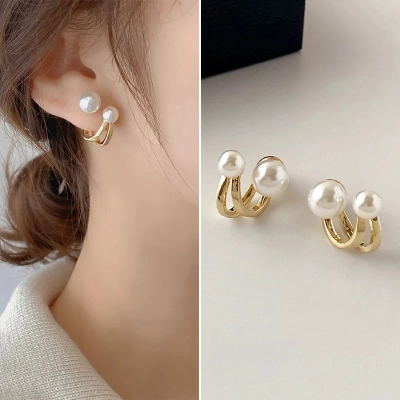 Knot Pearl & Zirconia Stud Earrings | Certified S925 Sterling Silver Fine Jewellery | Intertwined Wedding Accessory