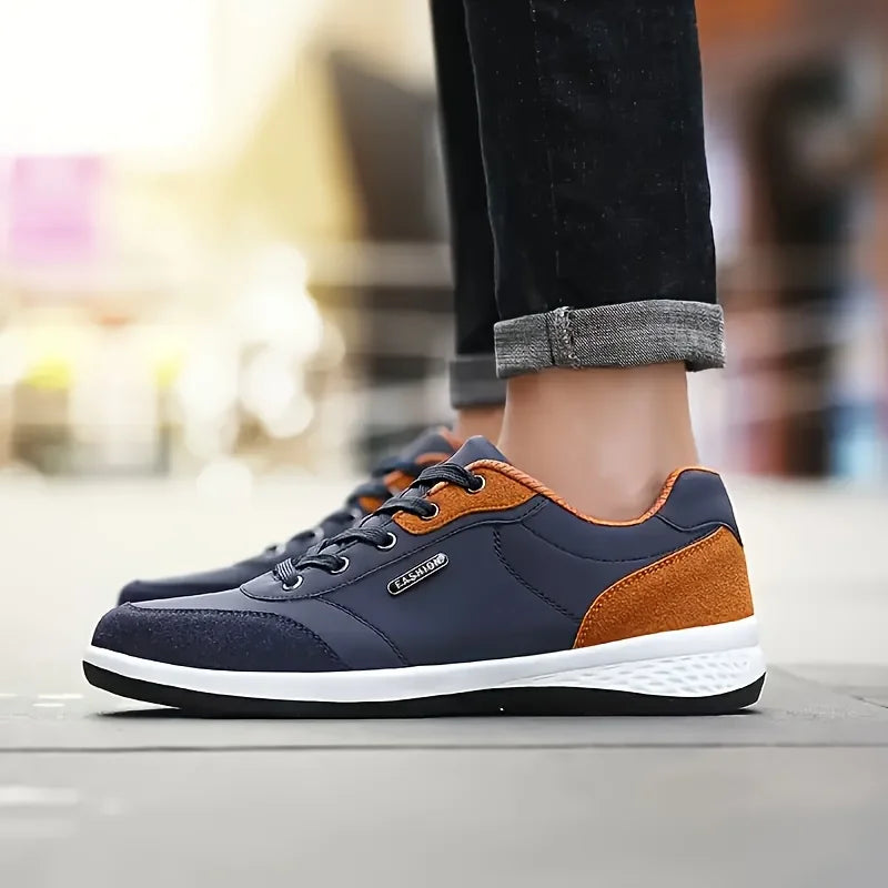 Men's Casual Trainers Model 603 | Navy Artificial Leather Look | Lightweight EVA Outsole | Smart Casual Sneaker