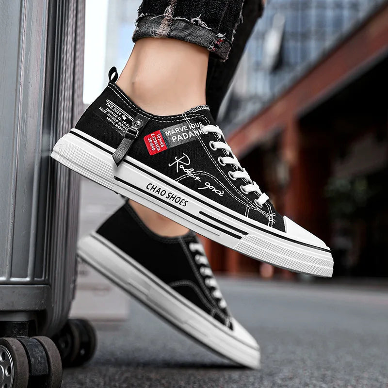 PDMCMS "Chao" Men's Low-Top Canvas Sneaker | Breathable Board Shoe | Lightweight Street Style | True to Size Fit